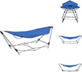 vidaXL Opvouwbare Hangmat - Blauw - 241 x 76 x 70 cm - Gepoedercoat staal en 600D oxford stof - Hangmat