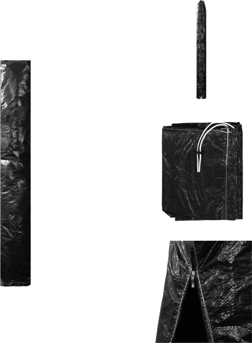 vidaXL Parasolhoes - met - rits - 250 - cm - PE Zwart