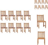 vidaXL Tuinstoelenset - Teakhouten - 8 stoelen + kussens - Tuinstoel