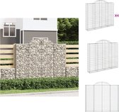 vidaXL Schanskorven - Decoratieve tuinbarrières - 200 x 30 x 160/180 cm - Gegalvaniseerd ijzer - Bloempot