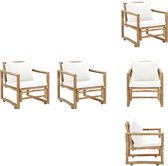 vidaXL Bamboe Tuinstoelen - 60 x 65 x 72 cm - Comfortabel en weerbestendig set van 2 stoelen - Tuinstoel