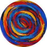 De Muurdecoratie - Abstracte muurcirkel 40x40 cm - Cirkels - Abstract schilderij - Woonkamer decoratie rond - Slaapkamer schilderijen cirkel - Wanddecoratie - Woonaccessoires