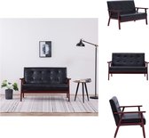 vidaXL Retro Sofa - 113.5 x 67 x 73.5 cm - Zwart Houten Frame - Kunstleren Bekleding - Bank