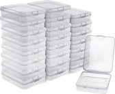 Belle Vous 24 Stuks Kleine Doorzichtige Plastic Opbergdoosjes met Scharnierdeksel – L11,5 x B9,2 x H2,8 cm - Minidoosjes voor Pillen, Kralen, Sieraden en Knutselartikelen