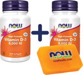 Now Foods - Vitamine D3 5000IU (125mcg) - 480 Softgels - Met pilbox