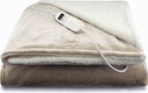 Rockerz Elektrische deken - Warmtedeken - Dé musthave voor de koude dagen - Elektrische bovendeken - XL formaat (200 x 180 cm) - 2 persoons - Kleur: Taupe - 9 warmtestanden - Automatisch uitschakelen tot 3 uur - Energiezuinig - XL snoer - Wasbaar