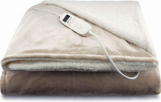 Rockerz Elektrische deken - Warmtedeken - Elektrische bovendeken - XL formaat (200 x 180 cm) - 2 persoons - Kleur: Taupe