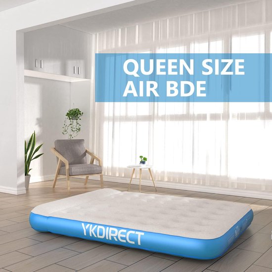Tweepersoons luchtbed camping luchtmatras, luchtmatras voor 2 personen Pillow Top Design - 203 x 152 x 28 cm van Tweepersoons. — afbeelding 2