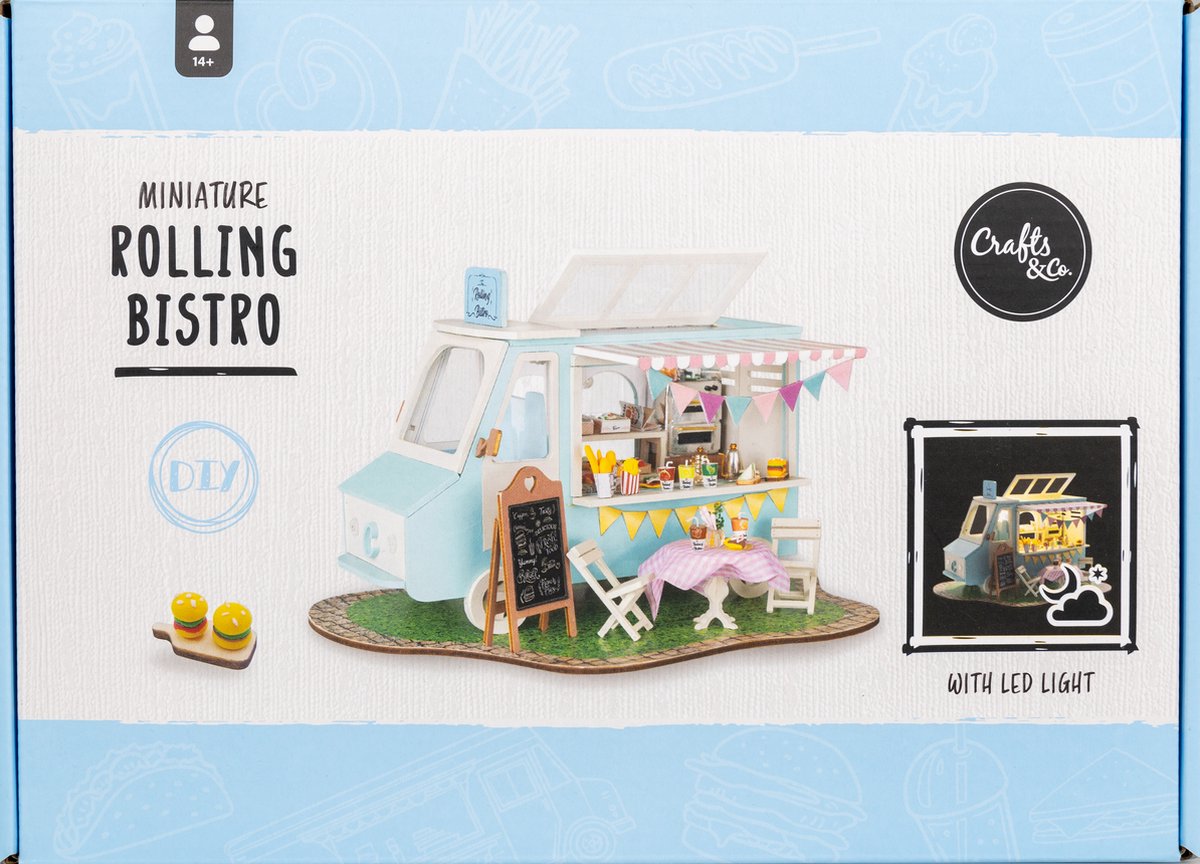 Miniatuur Bouwpakket M Volwassenen - Hout - DIY Poppenhuis - Bouwpakketten - Rolling Bistro - Crafts&Co — afbeelding 10