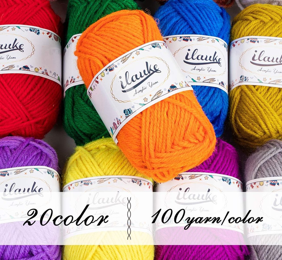 lief met wit kleuren katoengaren set