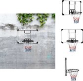 vidaXL Wandgemonteerde Basketbalring - Duurzaam Polycarbonaat - Stalen Ring met Nylon Net - Geschikt voor Binnen en Buiten - Met Montagehandleiding - Basketbal