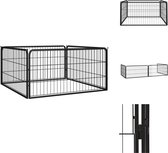 vidaXL Hondenkennel - Stabiel speelparadijs voor buiten - 100x100x50 cm (LxBxH) - Zwart - Kennel