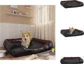 vidaXL Hondenbed Hondenmand - 105 x 80 x 25 cm - Kunstleer - Anti-slip - Zwart/Bruin - Dierenkussen