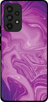 Smartphonica Telefoonhoesje voor Samsung Galaxy A53 5G met marmer opdruk - TPU backcover case marble design - Paars / Back Cover geschikt voor Samsung Galaxy A53 5G