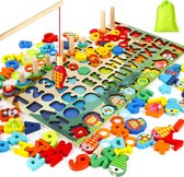 Montessori Houten puzzelspeelgoed, educatief spel wiskunde voor kinderen van 1 tot 6 jaar, leert cijfers en letters van het alfabet, herkent vormen en kleuren, perfect cadeau voor kinderen