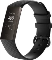 Bandje geschikt voor Fitbit Charge 3 - Zwart - M/L - Horlogeband - Armband - Polsband - van Heble®