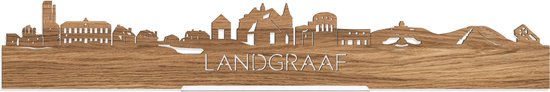 Standing Skyline Landgraaf Eikenhout - 40 cm - Woon decoratie om neer te zetten en om op te hangen - Meer steden beschikbaar - Cadeau voor hem - Cadeau voor haar - Jubileum - Verjaardag - Housewarming - Aandenken aan stad - WoodWideCities