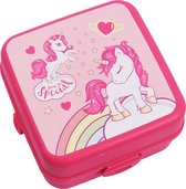 Unicorn Broodtrommel voor Kinderen - 4-Compartimenten Lunchbox - Verse Lunch - Kleurrijk Eenhoorn Ontwerp - Ideaal voor School & Picknicks
