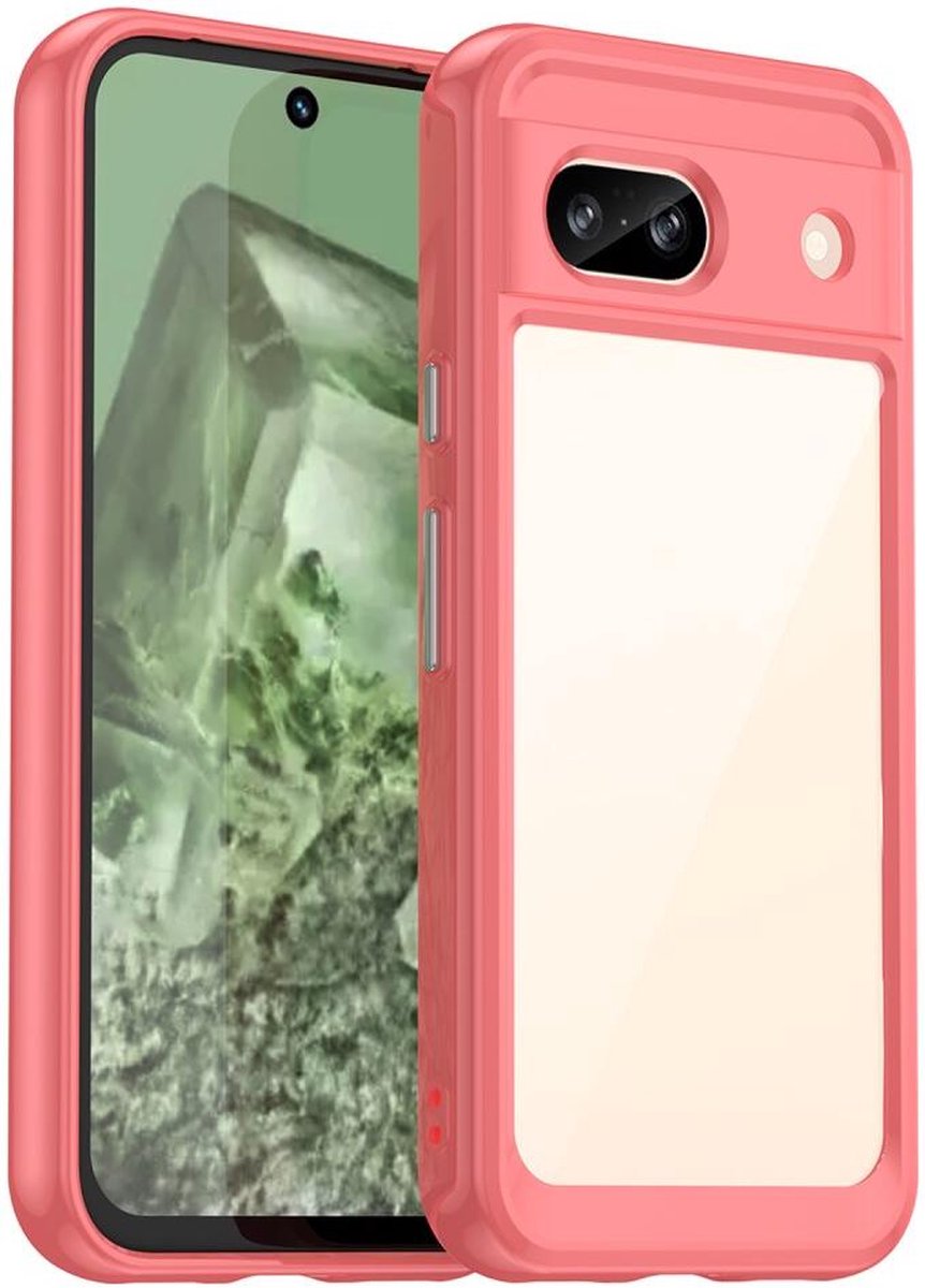 Google Pixel 8a Hoesje Acryl Back Cover Rood