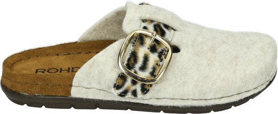 Rohde 6190 - Volwassenen Dames pantoffels - Kleur: Wit/beige - Maat: 37 |  bol.com
