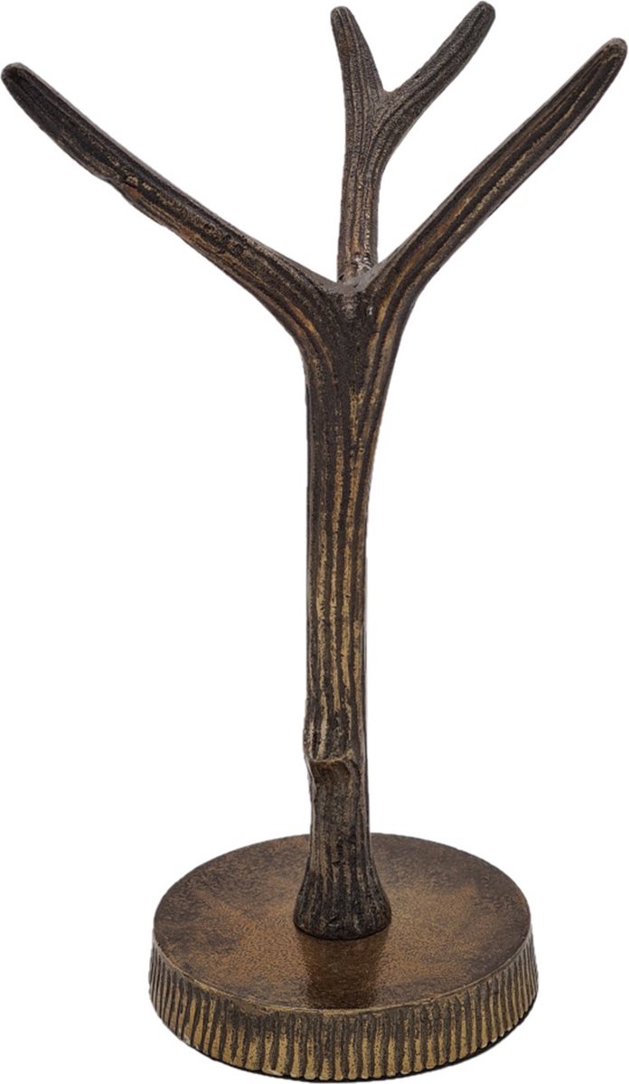 Deco4yourhome® - Sieraden Boom - Metaal - Tree - Maat S - Antique Brass Shiny - Oud Goud - Sieradenboom
