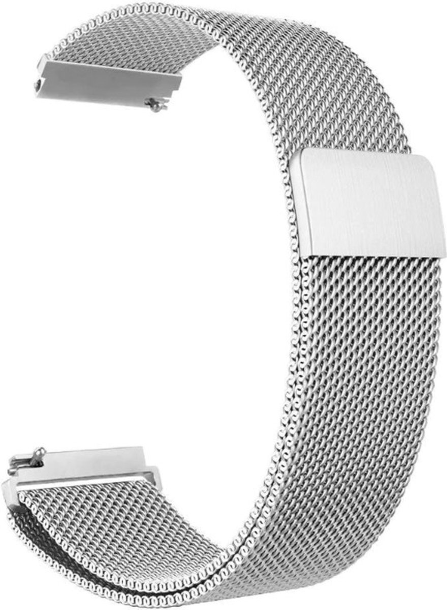 SmartphoneClip® Horlogeband - Milanees - 22mm - Zilver - Horlogebandjes