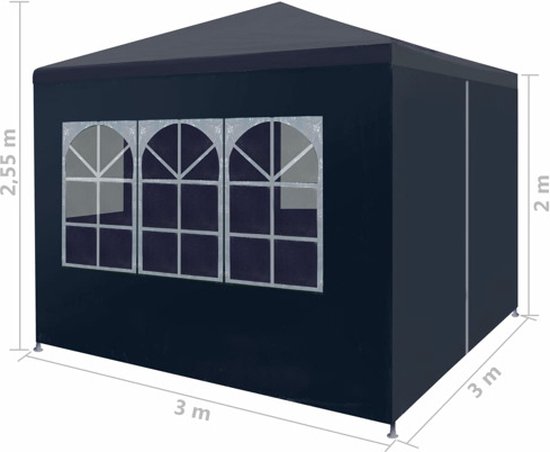 vidaXL - Partytent - 3x3 - m - blauw