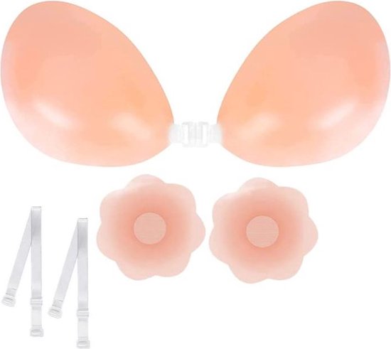 Boob Tape - Plak BH Push Up - Strapless Beha met 2 Tepelpads - herbruikbare siliconen bandloze beha zonder rug