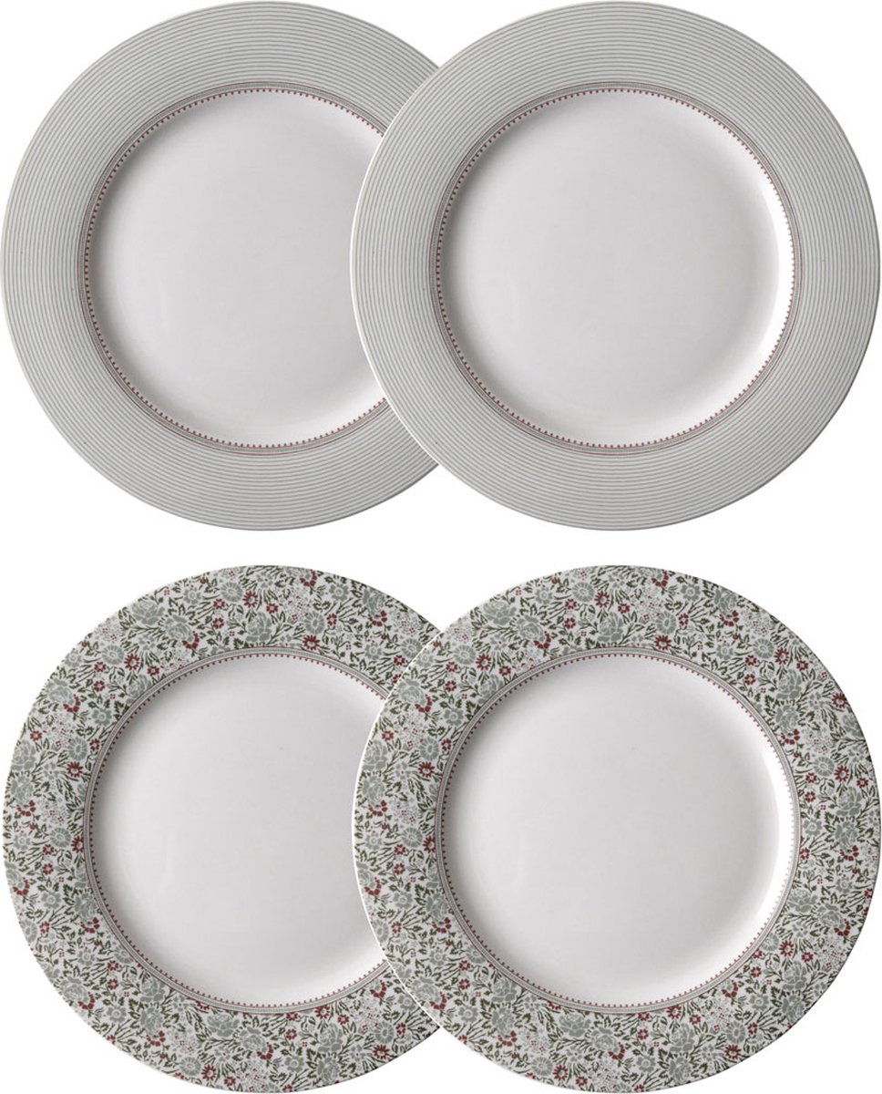 Laura Ashley Wild Clematis Collectables Borden set van 4 - Plat Ø 23cm