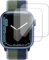 2x Screenprotector geschikt voor Apple Watch Series 7/8/9 41mm - Full Screen Protector - Gehard Glas