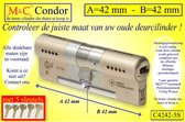 M&C Conder high-tech security deurcilinder 42x42 mm MET 5 SLEUTELS - SKG*** - Politiekeurmerk Veilig Wonen  -  inclusief MilaNNE gereedschap montageset