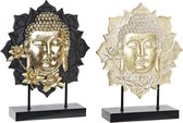 Decoratieve figuren DKD Home Decor Zwart Gouden Boeddha MDF Hars (27 x 8 x 33,5 cm) (2 Stuks)