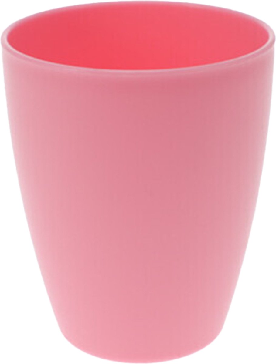 Goedkoopste 1x drinkbekers kunststof 340 ml roze - Limonade bekers - Campingservies/picknickservies