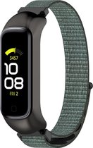 Nylon Smartwatch bandje - Geschikt voor Samsung Galaxy Fit 2 nylon bandje - grijs-groen - Strap-it Horlogeband / Polsband / Armband