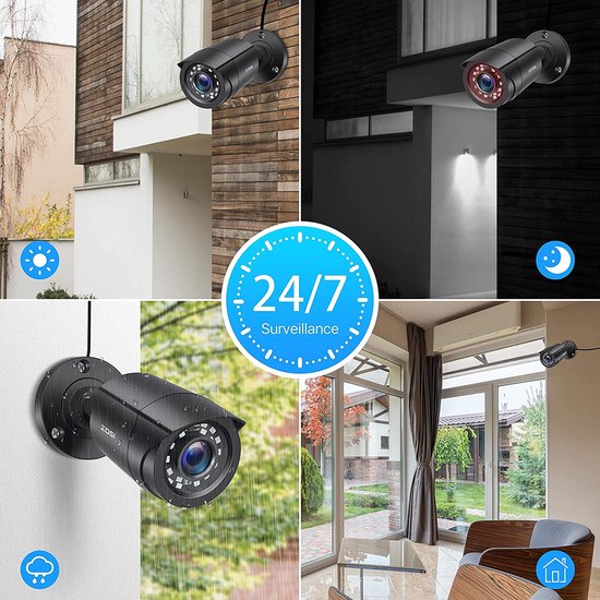 Beveiligingscamera Set met Kabel - HD Outdoor Security Camera Beveiligingscamera Set van Techman — afbeelding 4