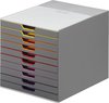Durable ladenkast VARICOLOR® 10 - Lichtgrijs/meerkleurig - 10 laden - A4
