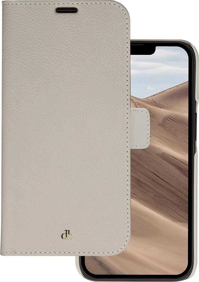 iPhone 14 Pro Bookcase hoesje - dbramante1928 - Effen Beige - Leer