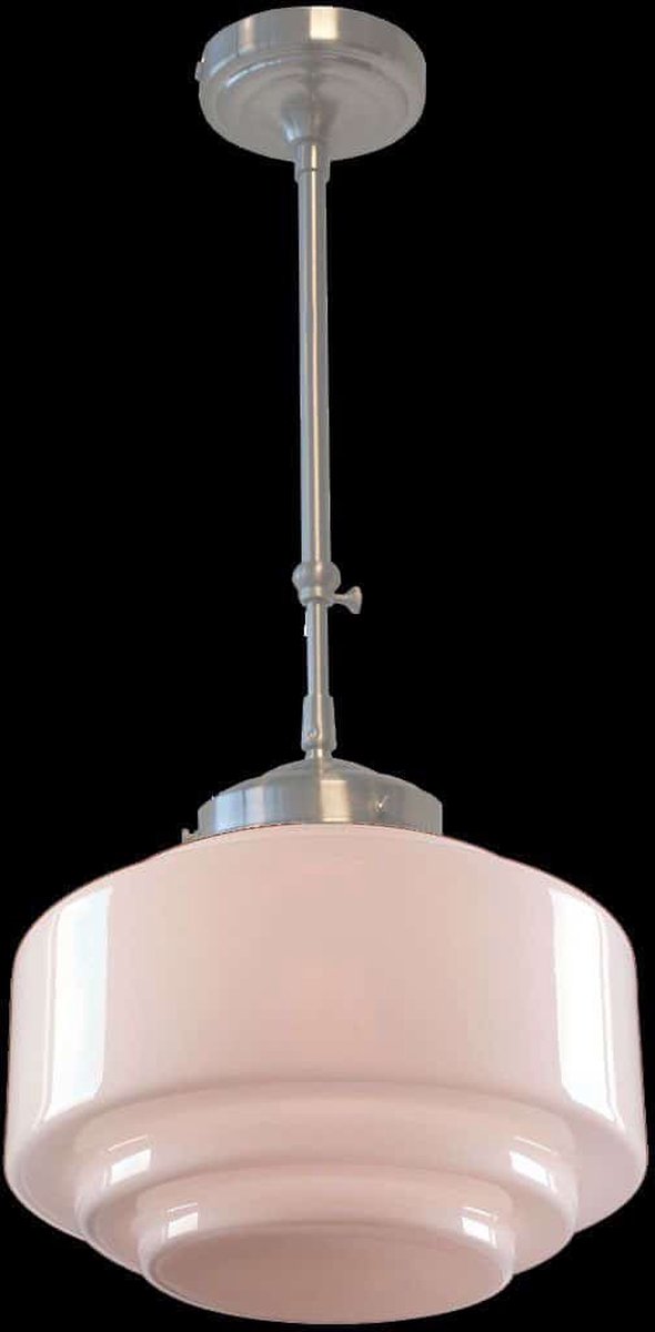 Art deco hanglamp Cambridge | 30cm | opaal wit glas / staal | pendel  lang... | bol.com