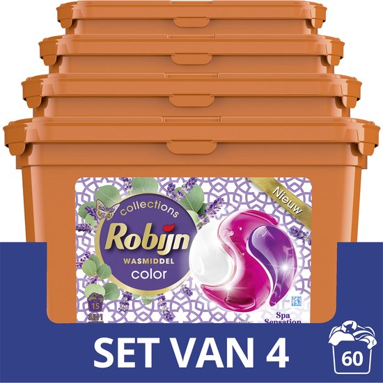 Robijn Spa Sensation 3 in 1 Wascapsules - 4 x 15 wasbeurten -  Voordeelverpakking | bol