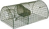 Piège à rats HPC Walk-in - Cage à rats respectueuse des animaux - 2 chambres pièges - Lutte antiparasitaire efficace - Fil galvanisé - Avec poignée - 41x24,5x17 cm - Vert camouflé
