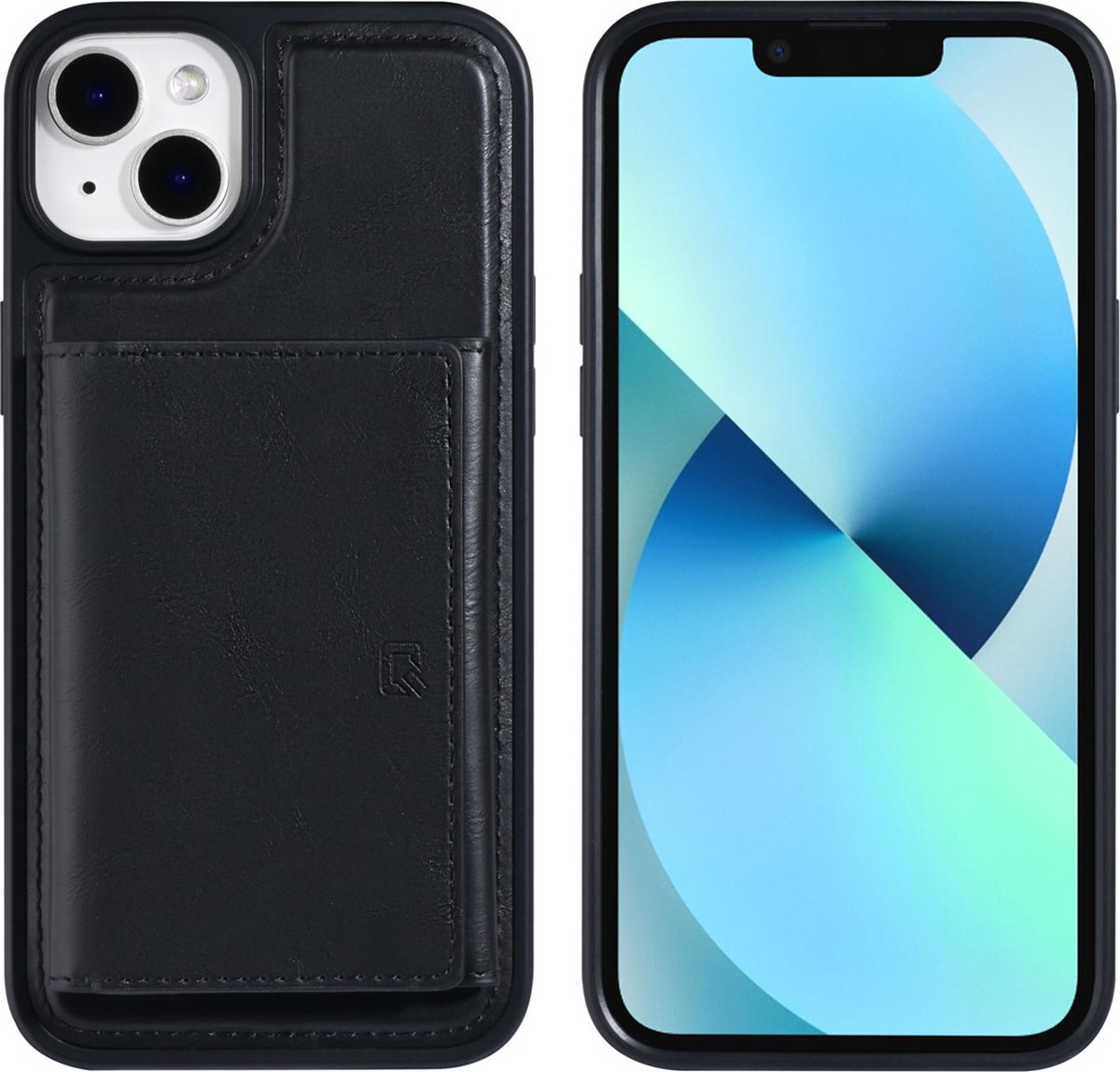 Zwart hoesje van UNIQ Accessory voor iPhone 14 Plus - Pasjeshouder - Magneetsluiting