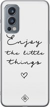 Casimoda® hoesje - Geschikt voor OnePlus Nord 2 - Enjoy Life - TPU - Backcover - Wit - Tekst