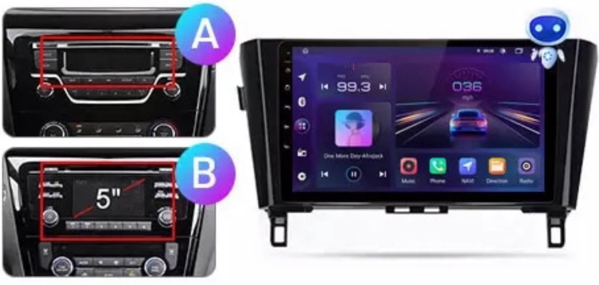 CarPlay Nissan Qashqai 2014-2021 Android 10 navigatie en multimediasysteem 2+32GB