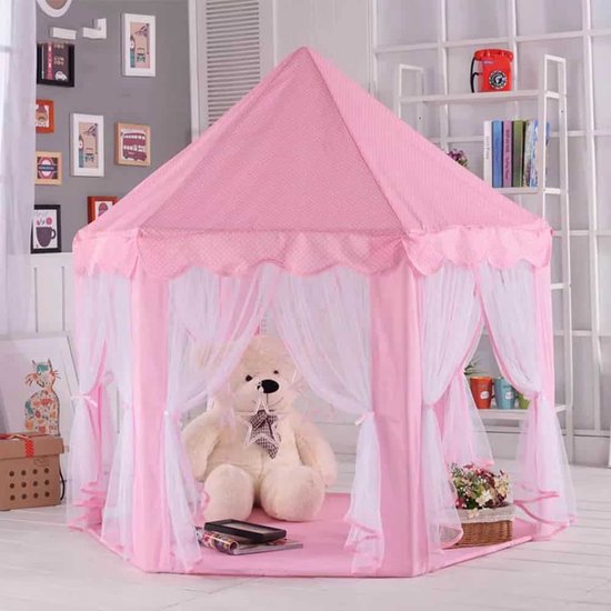 Buxibo Speeltent voor Kinderen - Met Bodem - Vanaf 3 Jaar - Meisjes - 70x70x140cm - Inclusief Sterretjes Verlichting - Voor binnen en Buiten - Ruimte voor 3 kinderen van Buxibo — afbeelding 3