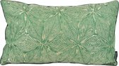 Velvet Green Flower Kussenhoes | Fluweel / Polyester | Groen | 30 x 50 cm