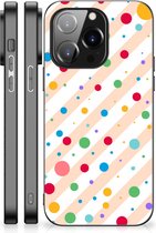 Leuk TPU Back Cover iPhone 14 Pro Telefoon Hoesje met Zwarte rand Dots