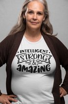 Rick & Rich Memes tshirt - T-shirt XS - Intelligent, strong and amazing shirt - dames t shirts met ronde hals - Funny tshirt - dames shirt korte mouw - Grappig shirt - Motivation tshirt - shirt met opdruk