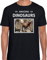 Dieren foto t-shirt Carnotaurus dino - zwart - heren - amazing dinosaurs - cadeau shirt Carnotaurus dinosaurus liefhebber XXL