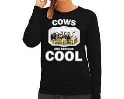 Animaux Dutch troupeau de vaches pull noir dames - les vaches sont sérieux pull cool - cadeau pull vache / vache amant L