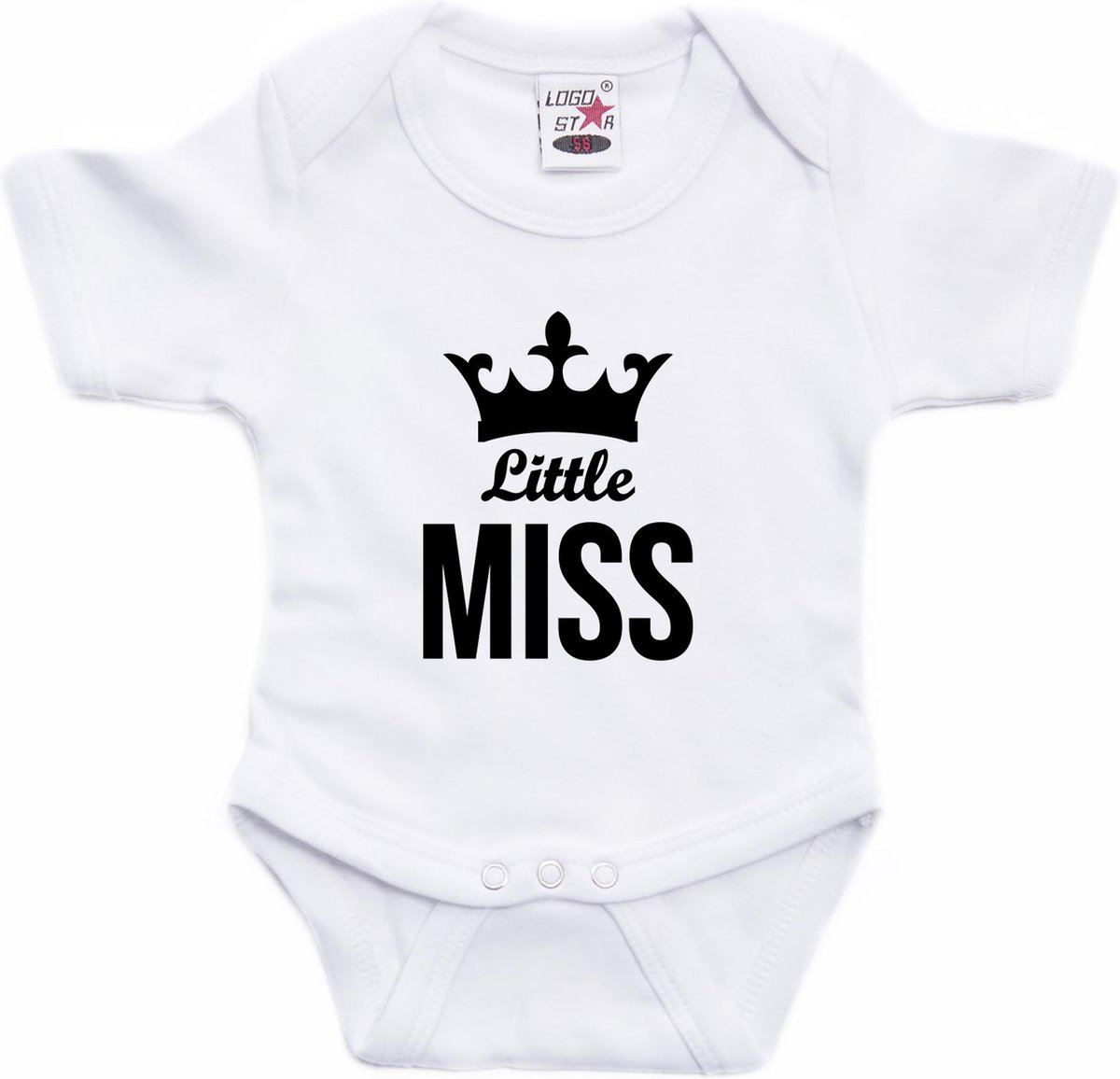 Little miss tekst baby rompertje wit meisjes - Kraamcadeau - Babykleding 80